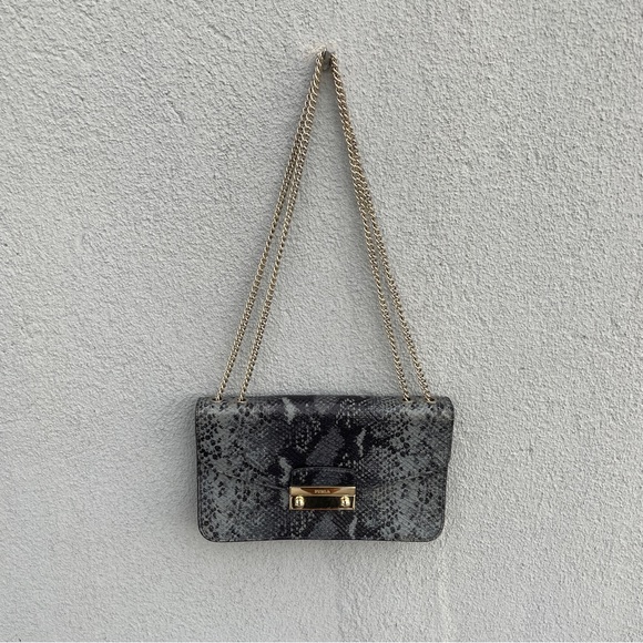 Furla Bags Python Print Gold Chain Crossbody Bag Poshmark